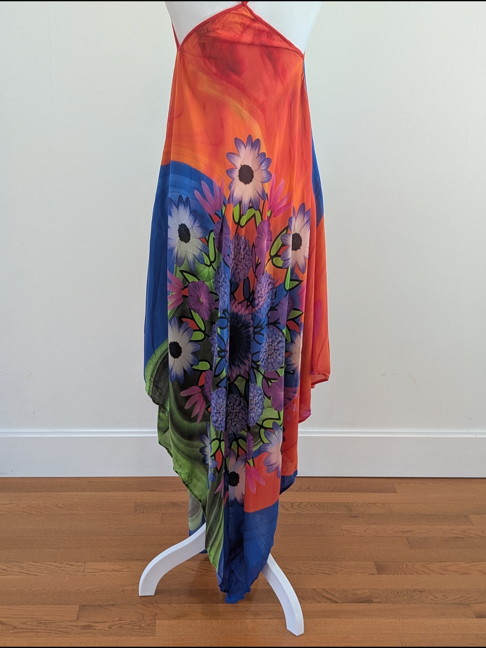 Desigual Orange Blue Floral Maxi Dress